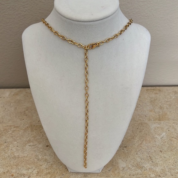 B Italy Gold Tone Eternity Pendant Necklace - Picture 3 of 7